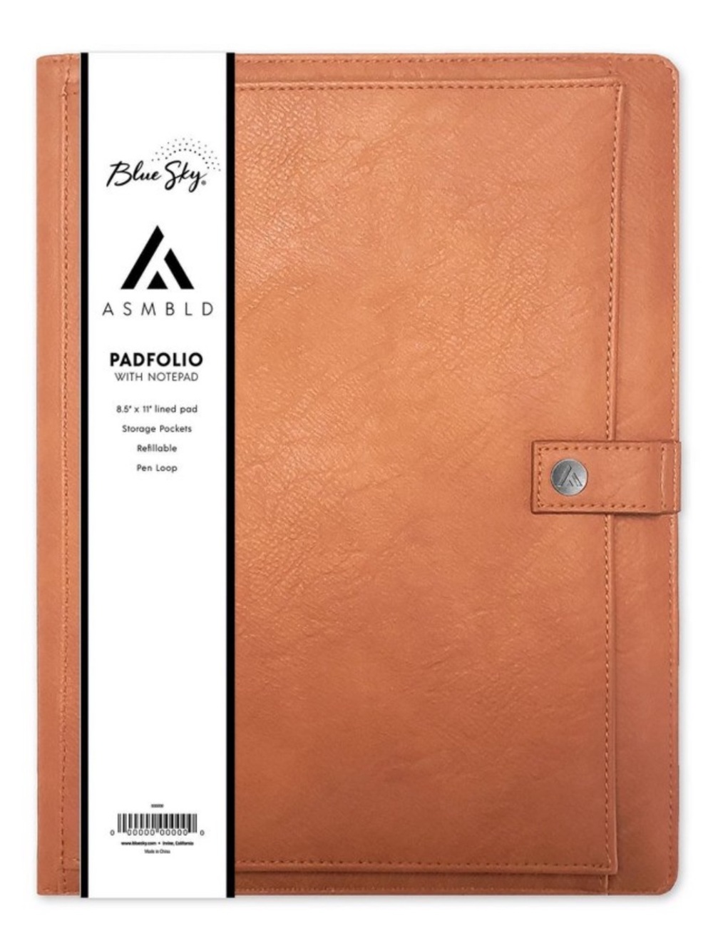 Blue Sky Faux Leather Padfolio with Internal Pockets and Notepad